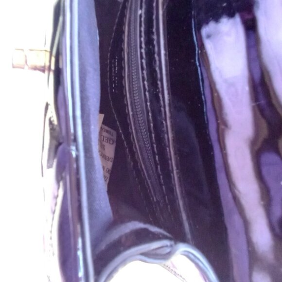 Valentino Orlandi NEW❤️‍🔥Black Patent Leather Chain Twist Lock Crossbody $349 - Picture 7 of 11